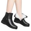 Plus-size Cotton Shoes for Moms, Women's Shoes, Soft Leather, Soft Soles, Boots for Women with Fleece
