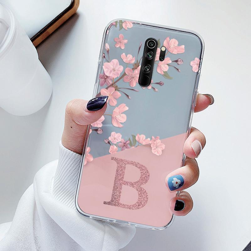 

For Redmi Note 8 Pro 8T Phone Case Soft Slim Luxury A-Z Letters Cover Funda Clear Bumper For Redmi Note 8 Transparent Shockproof Redmi Note 8T