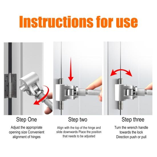 Door Crack Wrench Door Alignment Gap Adjustment Door Sagging Fixer DIY Adjustable Hinge Repair Tool