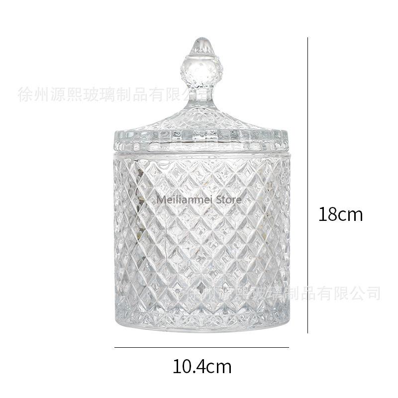 Transparent Glass Jar Yurt Food Roman Jar with Lid Handmade DIY Candle Holder Candy Storage Jars Home Decor Bottles Jars Boxes