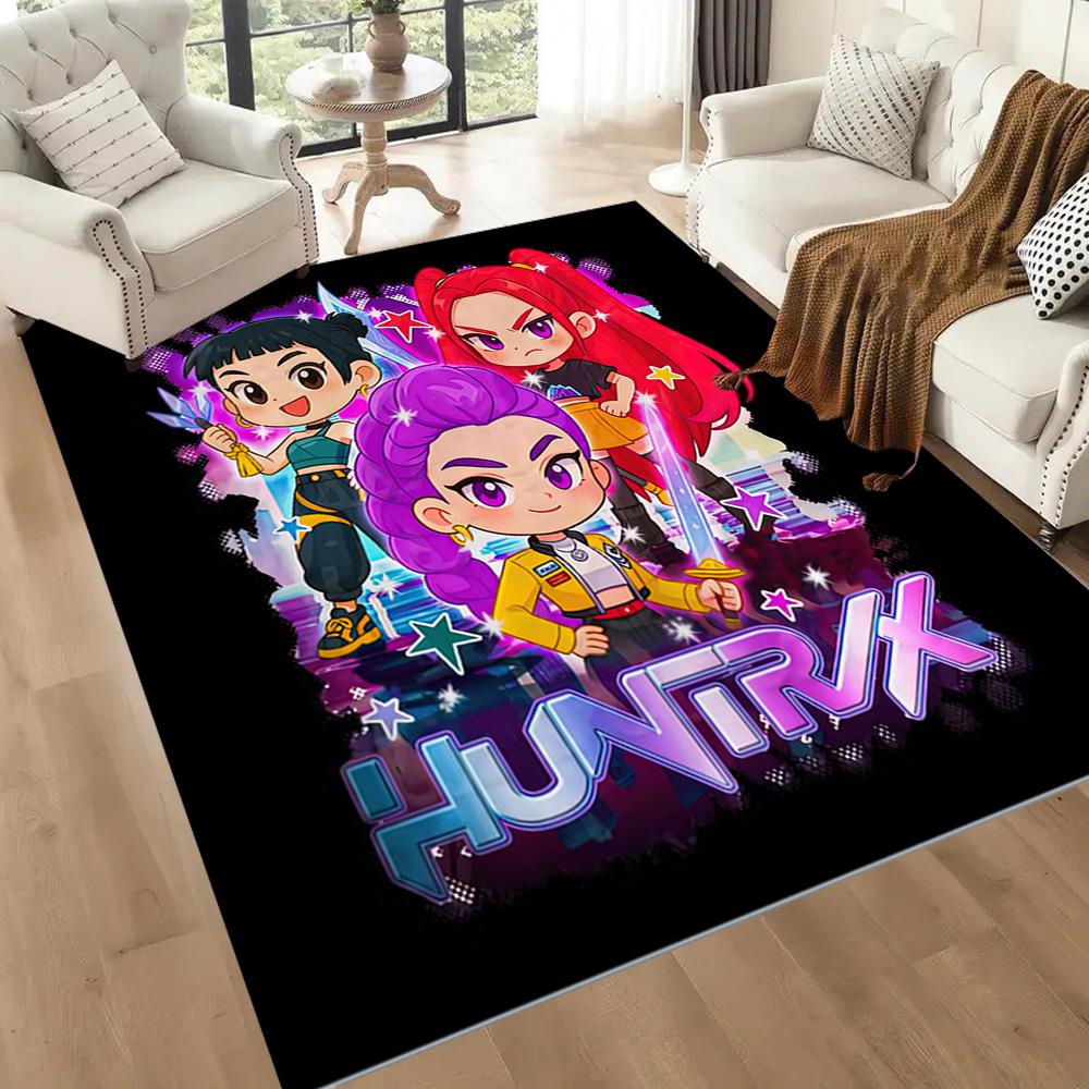 Huntrx: Future Heroes Square rugs are a great choice for living rooms, bedrooms, home décor, and as gifts.