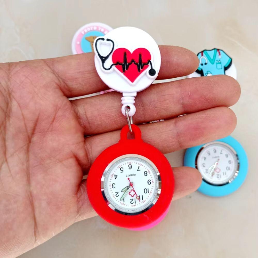 Retractable Clip Hang Clock Silicone Pocket Watches Wholesale FOB Pocket Watches Unisex