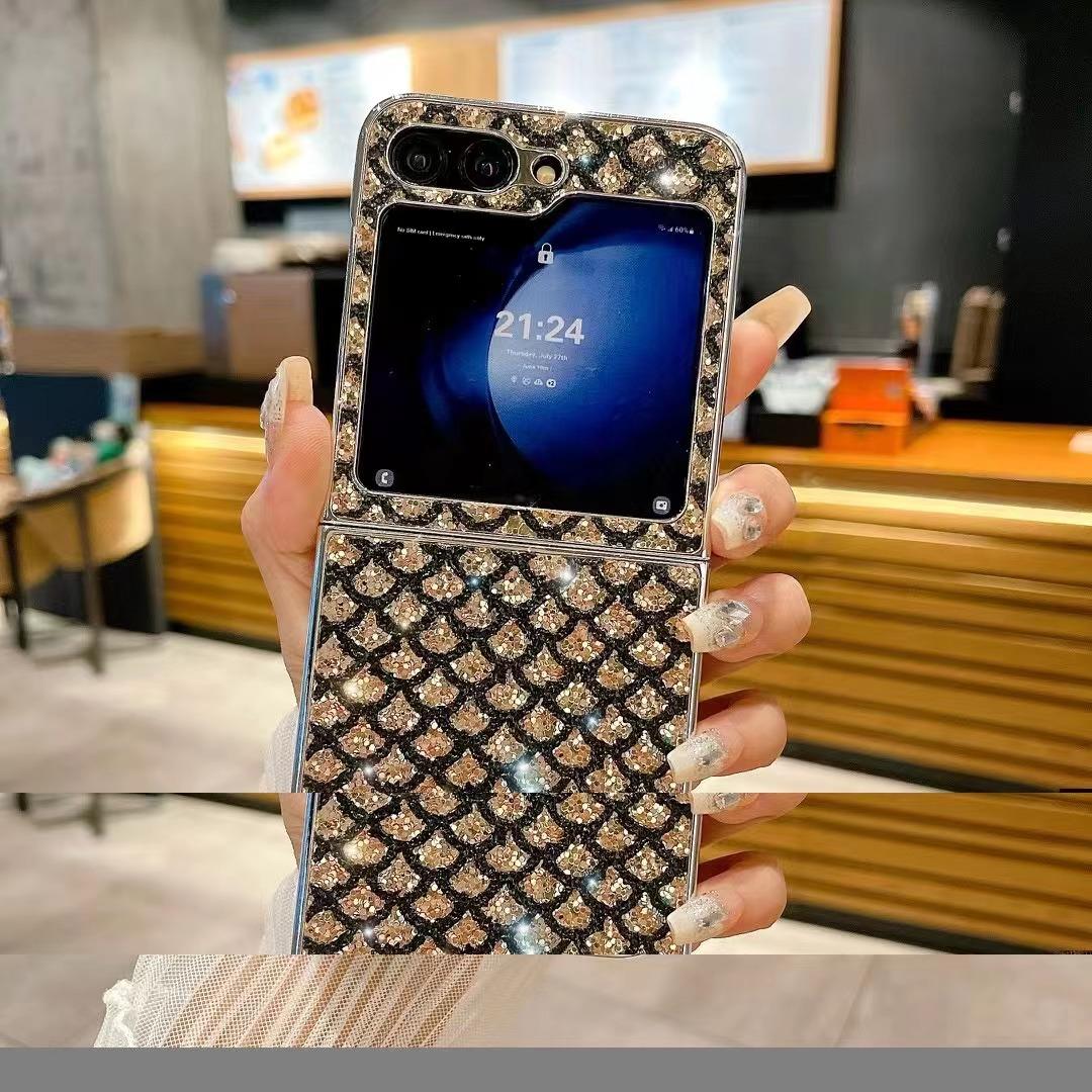 

Чехол для телефона Samsung с гальваническим покрытием в виде рыбьего хвоста и бриллиантами zflip6