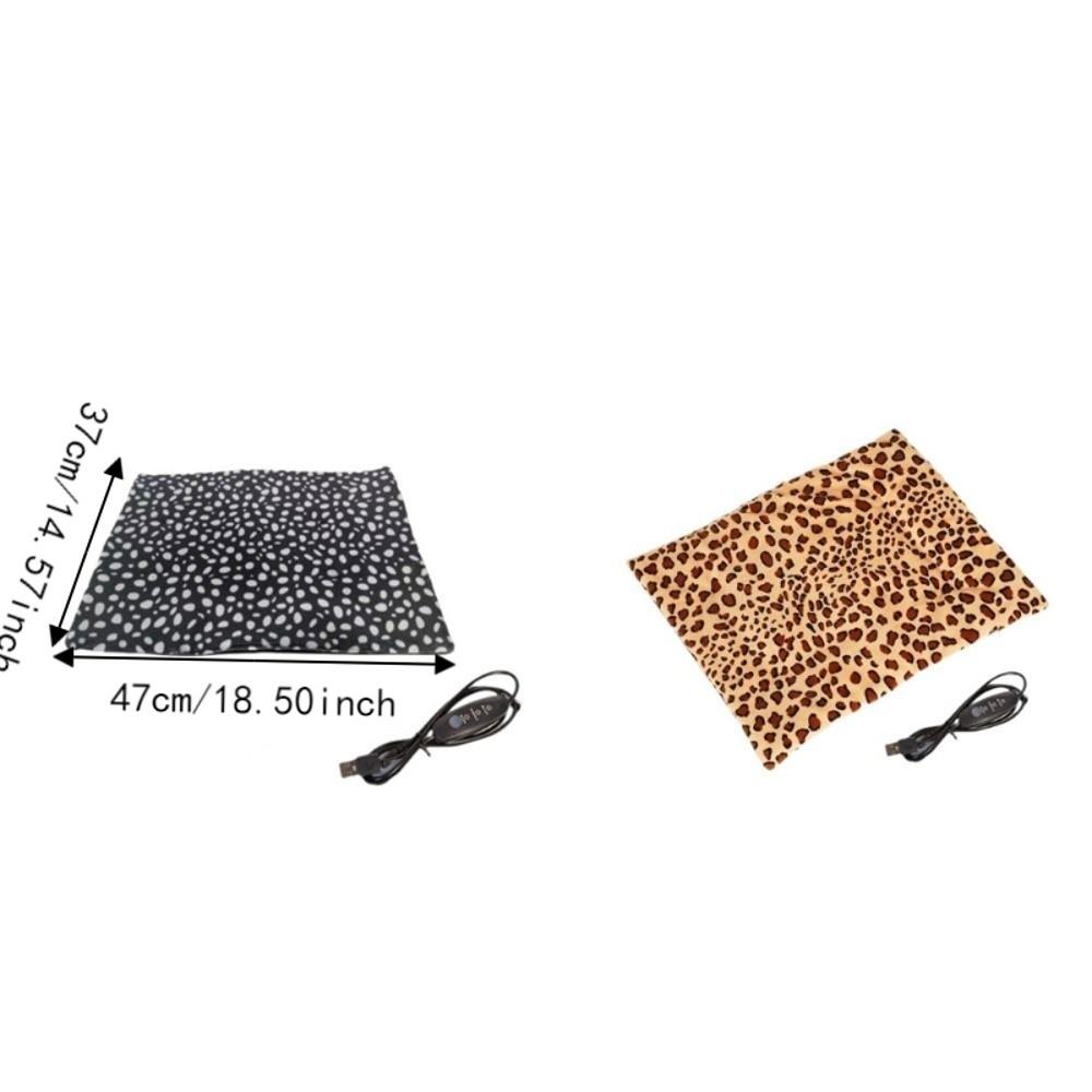 Plush Warm Pet Heating Pad Adjustable Temperature Cat Bed Mat Cat Electric Blanket  Pet Crate
