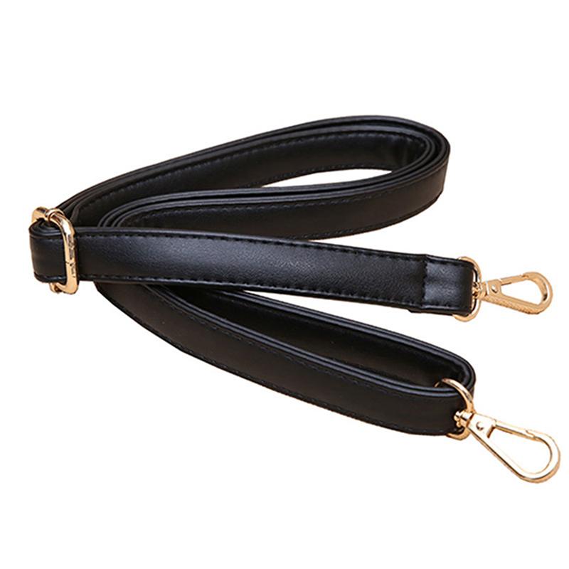 Bag Handle Belt Black Pu Lady Handbag Accessories With Snap Hook/Dog Hook 1.5Cm Width