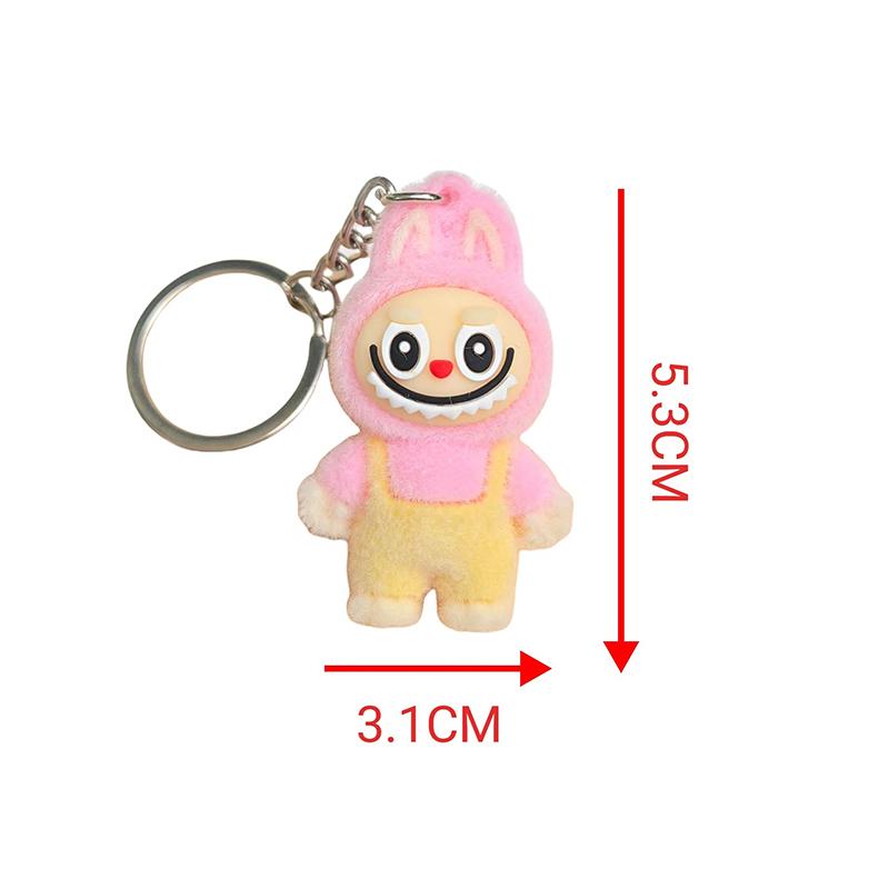 Flocking Doll Cute Pendant Creative Cartoon Keychain Mobile Phone Chain Bag Pendant Gifts