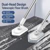 Bathroom Cleaning Brush 3-in-1 Shower Scrubber Scrubber Brush with Sponge Cloth & Microfibre for Cleaning Bathtub Floor Wall