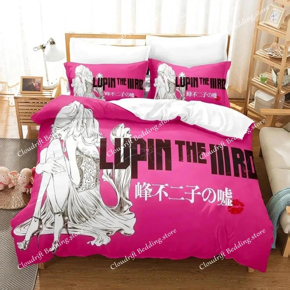 Lupin 3D Print Anime Duvet Cover Set Single Double Queen King Size Bedding Set for Boys Duvet Cover Bed Set Quilt Cove