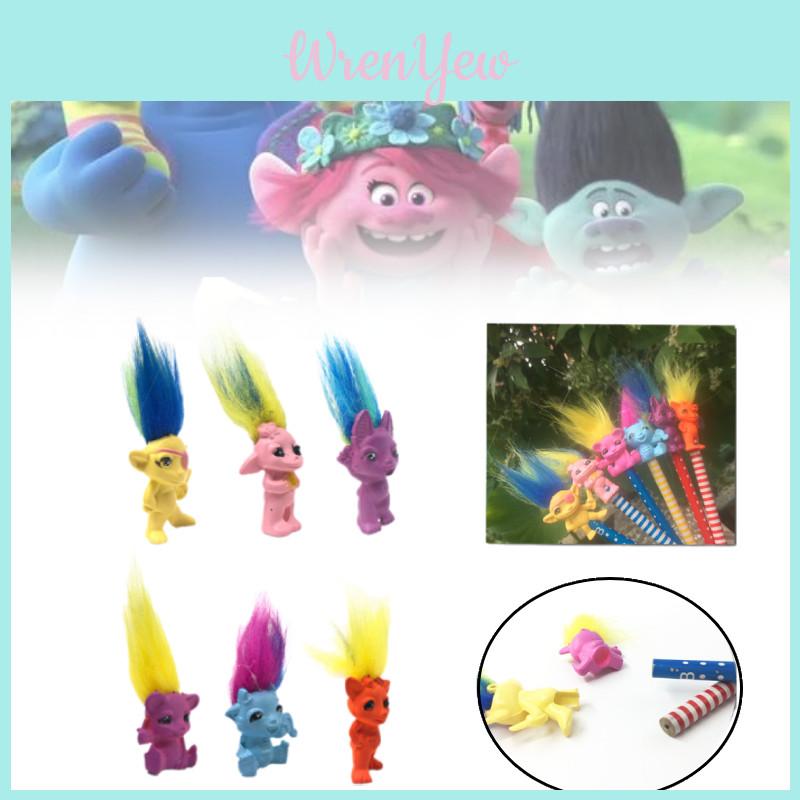 Boneca Troll de Plástico Encantadora em Desenho Animado Com Cabelos Fantasiosos Figura Retrô Para Colecionadores