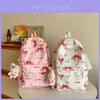Trendy Lightweight Nylon Backpack For Middle And High School Students In Pink And White