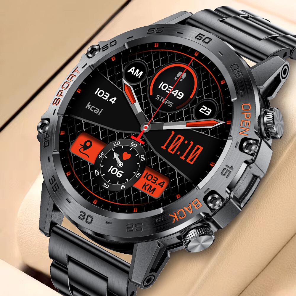 K52 Waterproof Smartwatch for Men - Multifunctional with Blood Pressure, Blood Oxygen Monitoring, and Large Screen