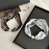 Silk scarf long strip high-end spring and summer new versatile pearl necklace neck chain scarf magnetic buckle silk scarf