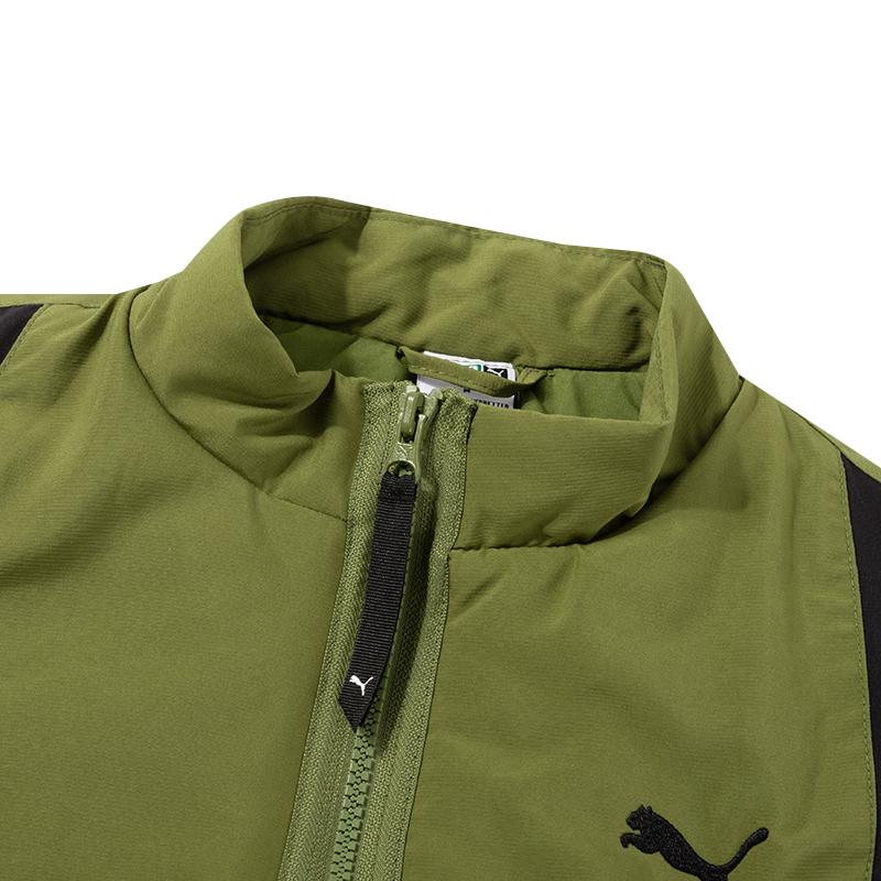 Puma Dare To Woven Vest Color Block Casual Stand Collar Loose Vest Women vests Olive-Green 626032-33