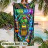 Dinosaur Theme Beach Towel Personalized Custom Name & Text Soft Quick Dry Beach Towel for Swimming Travel