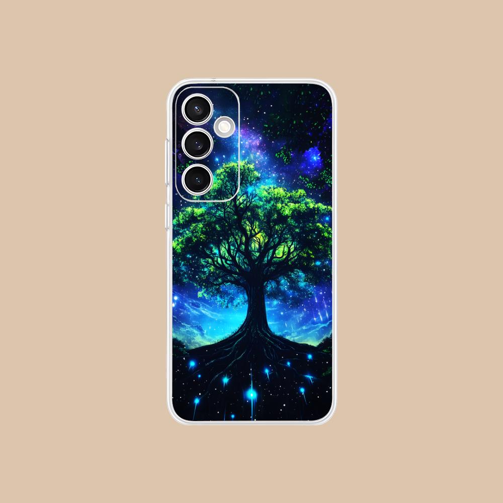 World Life Tree Mobile Phone Case for Samsung Galaxy S25 S24 S23 S22 S21Plus FE Ultra Clear Colorful Cover Smartphone Cover