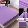 Solid Color Fitted Sheet Breathable Bedsheet Mattress Protective Cover Soft Bedding Non-slip Bed Cover Suitable for Home Master Bedroom Guest Bedroom