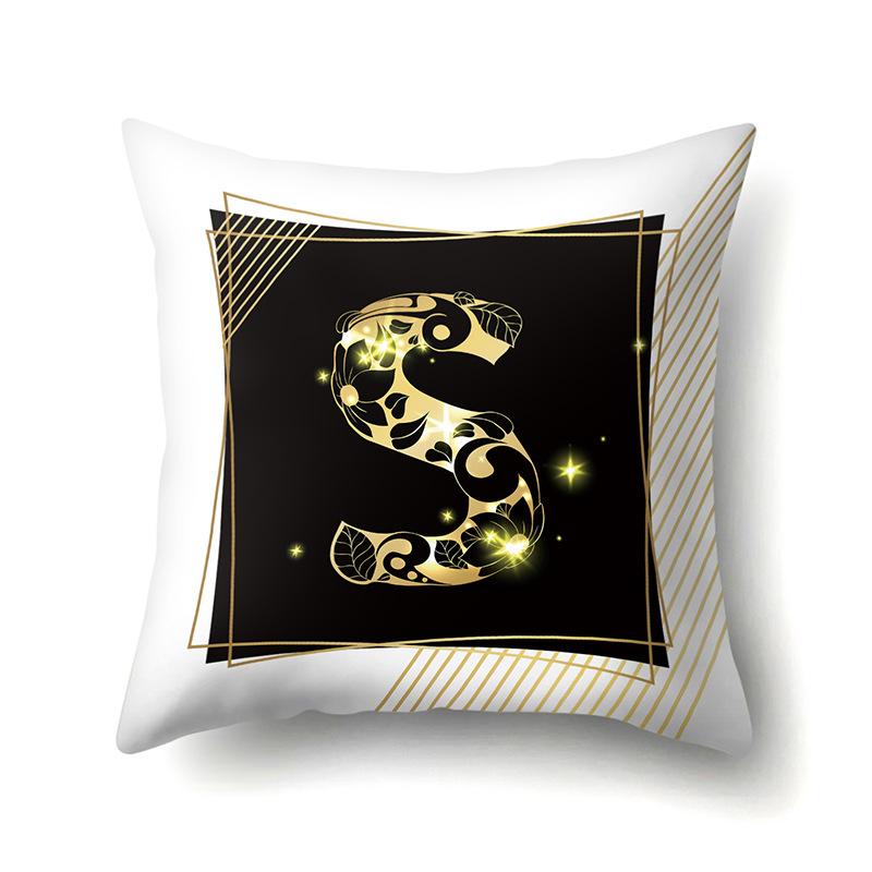 Polyester Pillowcase 26 English Letters Sofa Pillow Bedside Cushion Car Lumbar Cushion Office