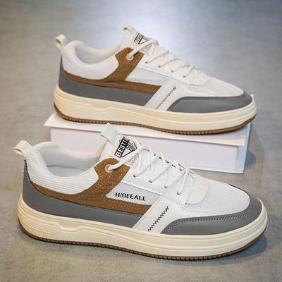 Men's Shoes Spring Breathable Hong Kong Style Versatile Dirt-resistant Mesh Shoes Trend Lightweight Soft-soled Sports and Leisure Shoes