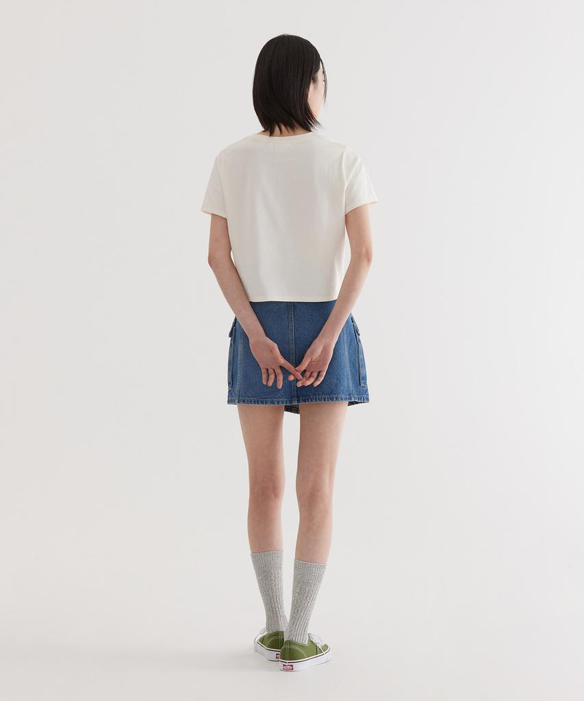 COVERNAT (W) C Logo Crop T-Shirt Ivory