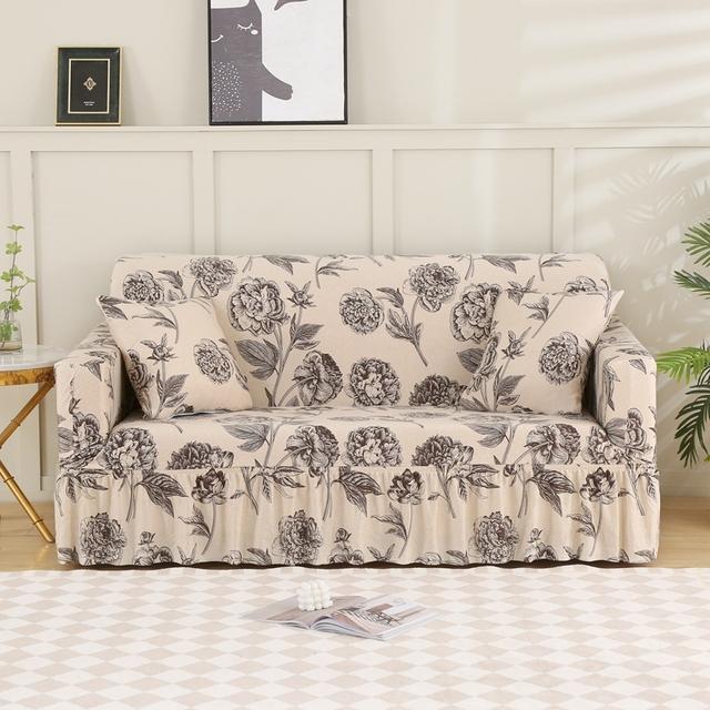 

Универсальный чехол для дивана с юбкой, чехол для дивана, моющаяся высокоэластичная ткань с юбкой, чехол для дивана для собак Small(90-140cm)