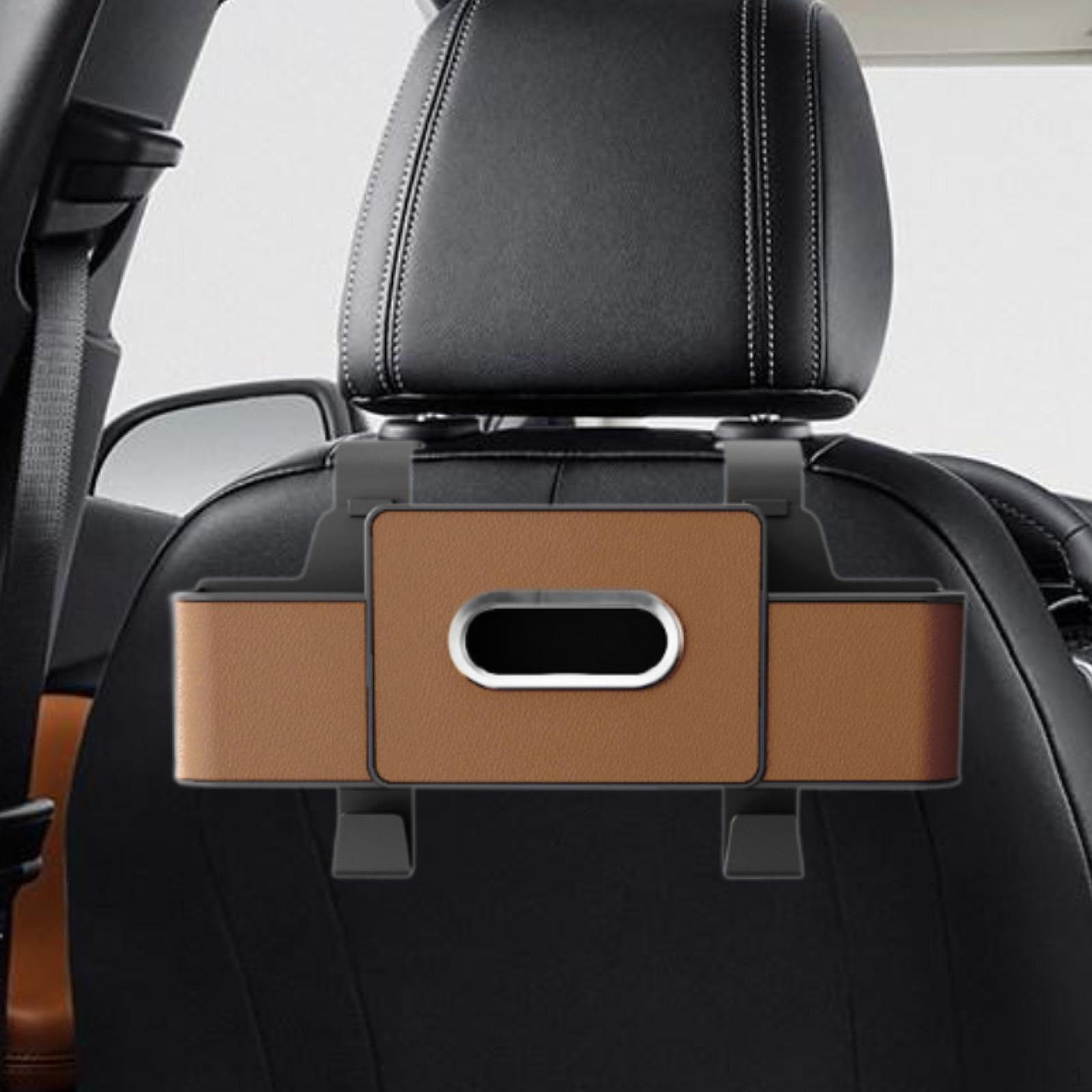 

Органайзер на заднее сиденье с коробкой для салфеток и держателем для телефона для путешествий коричневый