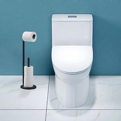 Black Floor Standing Toilet Paper Holder Stainless Steel Paper Roll Holder Storage Rack Bathroom Standing Paper Towel Holder