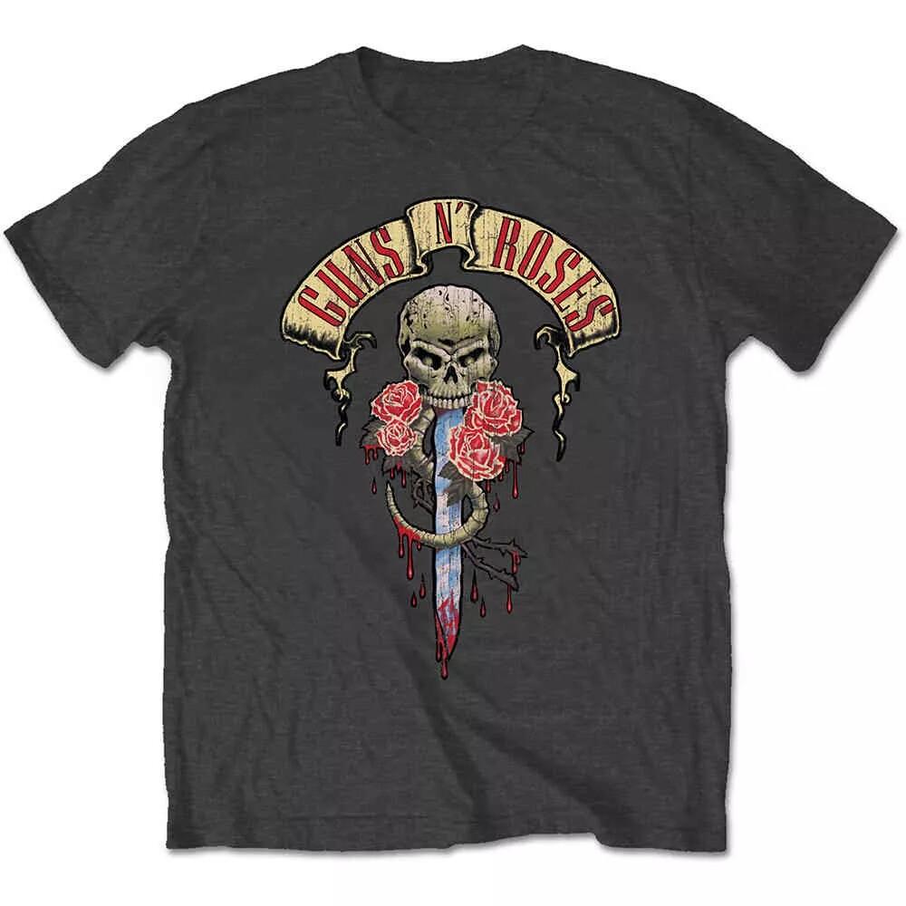 Hot Guns N Roses Band Retro Distressed Rock Loose Brand Oversized Loose Tshirt