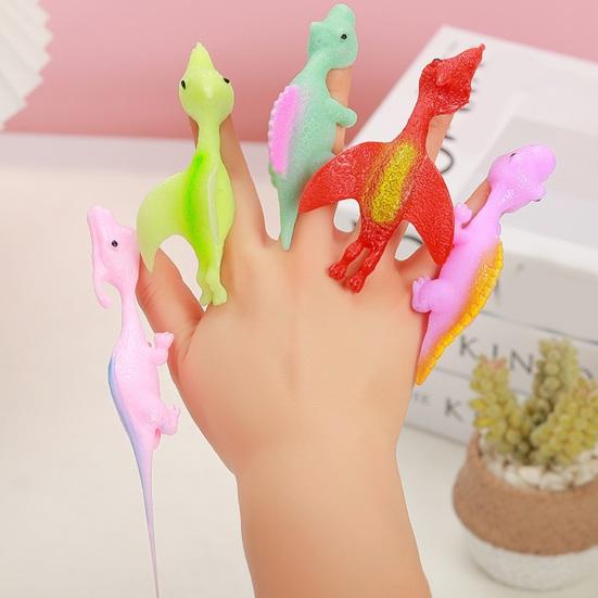 10Pcs Cartoon Dinosaur Catapult Toys Soft TPR Mini Dinosaur Model Toy