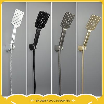 Handheld Shower Brushed Gold Bathroom Accessories Wall Mounted ABS High Pressure Water Saving 3 Functions Handheld Shower