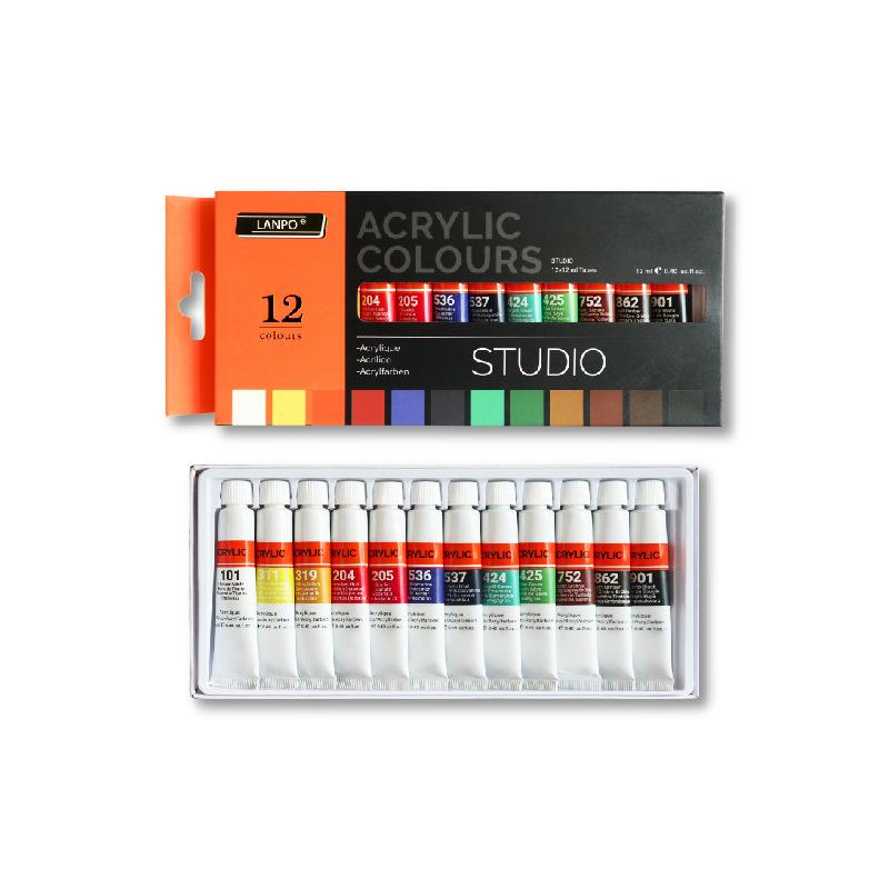 12/24 Цветных Металлических Акриловых Акварельных Пигментов Водостойкие и Невыцветающие Пигменты для Художников 12ml