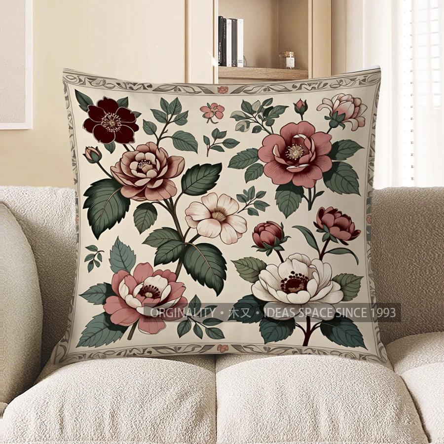2D Floral Patterned Cushion Covers For Decor Pattern Cushion Cover Suitable For Sofa Bedroom Car Pillow Cover