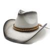 Hand Painted Big Edge Western Cowboy Straw Hat With Ethnic Style, Ideal For Beach, Sunshade Visor
