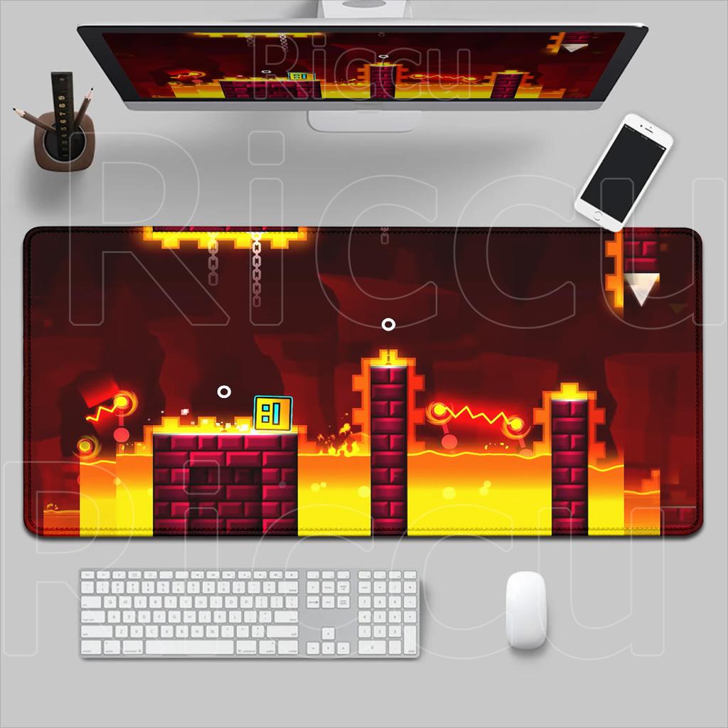 Geometry Dash Speed Gaming Table Carpet Hd Printing Cool Mousepad Xxl Computer Office Cabinet Rug 90x40cm Accessories Laptop Mat