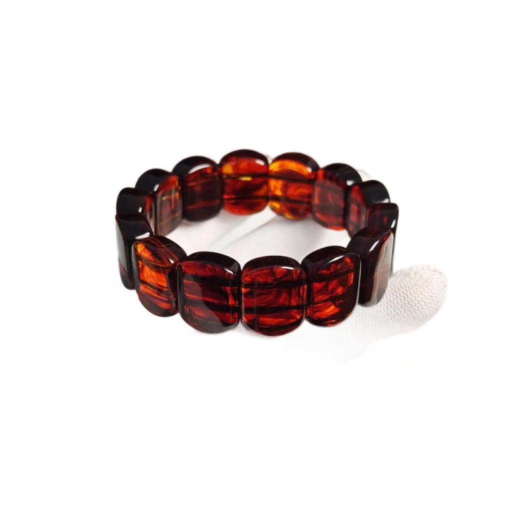 Damen Blutbernstein Quadrat Honigwachs Armband - Vielseitiger Chinesischer Stil Schmuck