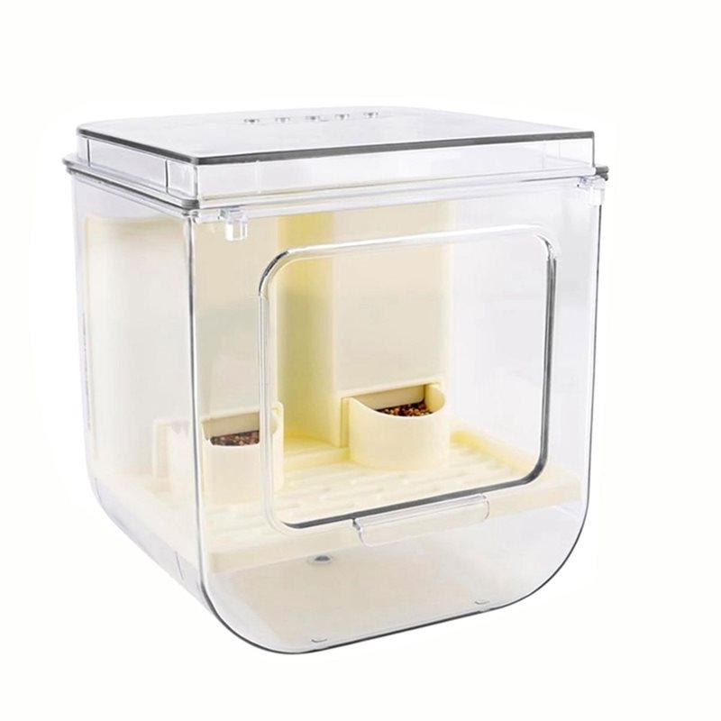 AT19-No Mess Automatic Bird Feeder With Hooks Hanging,Bird Bath For Cage,Multifunctional Bird Food Container Bathing Tubs