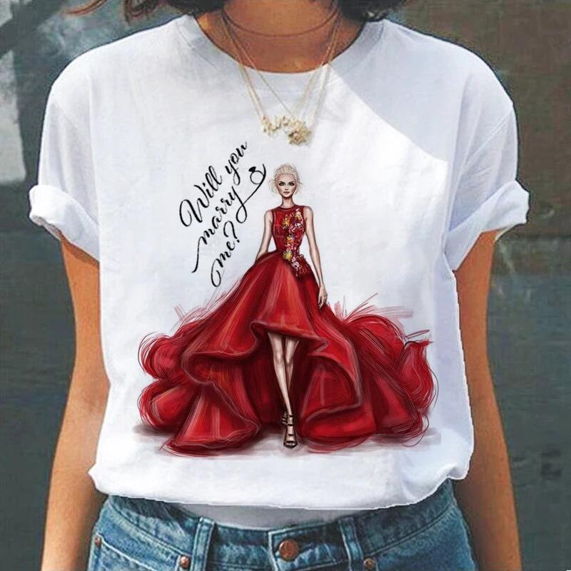 Camiseta de Verano de Cuello Redondo con Estampado 3D de Patrón de Reina, Camisetas de Mujer Casuales de Moda de Manga Corta