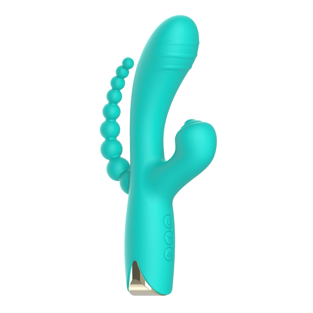 Vibromasseur Triple Stimulation Usb Turquoise Snappy Bunny Ws Nv062 Ctur