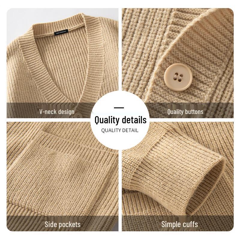 Mark Fairwhale Men's V-Neck Loose Knit Cardigan