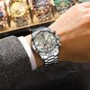 POEDAGAR Top Luxury Men Watch Automatic Date Week Man Wristwatch Hollow Tourbillon Mechanical Stainless Steel Watches