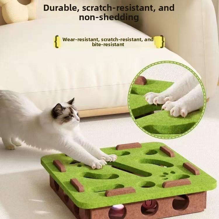 Feather Felt Cat Toy Set With Maze Balls For Interactive Play And Intelligence Development