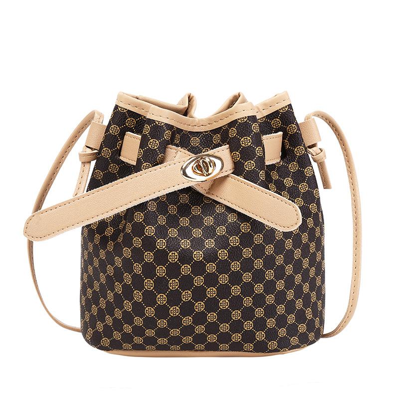 Large Capacity Printed Fashion Bucket Shoulder Crossbody Bag
