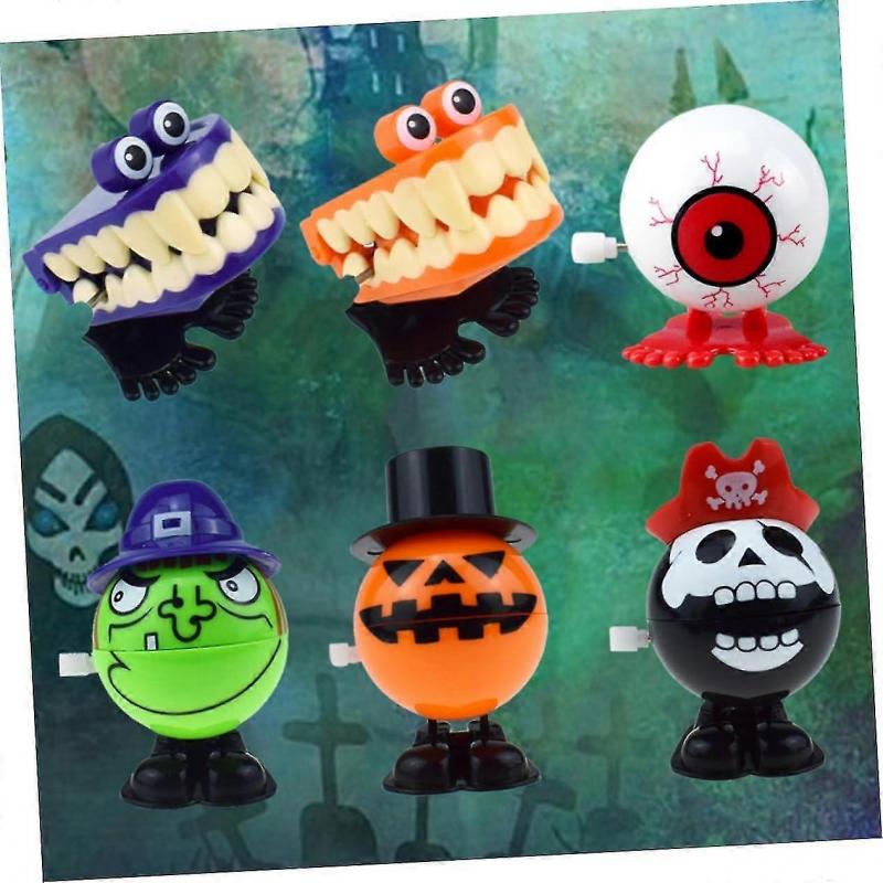 1 Set 6pcs Hopping Toys Halloween Toddlers Toys Baby Toys Wind- Up Toy Jumping Toy Halloween Toy Baby Halloween Toys Halloween Toys For Toddlers