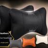 Car Universal Seat Headrest Double Side Pu Leather Neck Memory Pillow Head Support Protector Cushion Auto Travel Accessories
