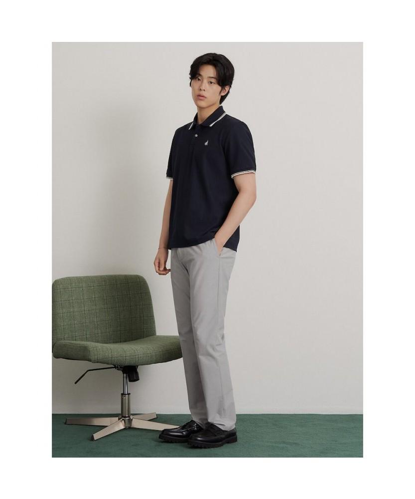 Binpolmen Cotton Blend Stretch Standard Fit Pants Light Gray