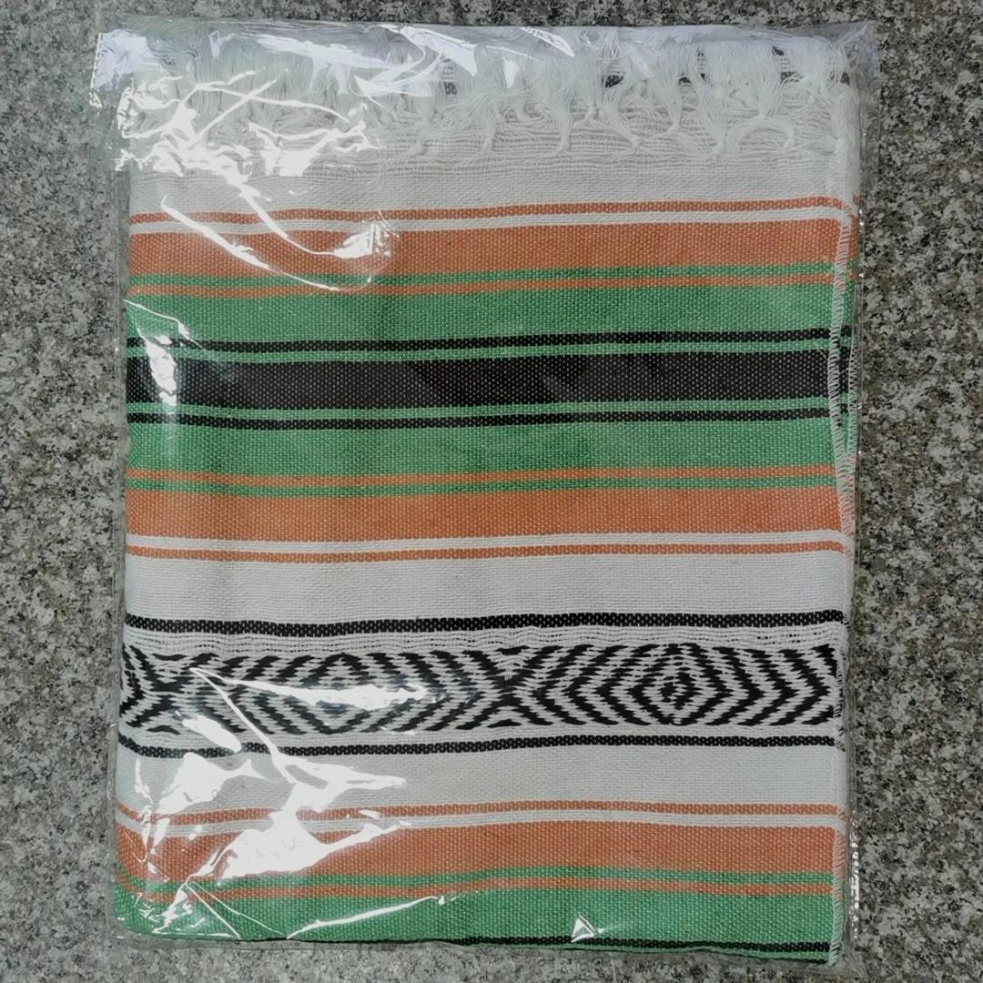 

Mexican Beach Blanket Picnic Blanket Cotton Woven Tassel Yoga Summer Mat Swimming Travel Blanket Camping Mat Rhombus Flax 130x170cm