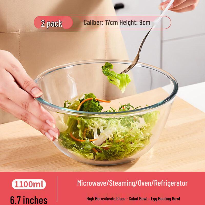 ZISIZ Heat-Resistant Glass Bowl
