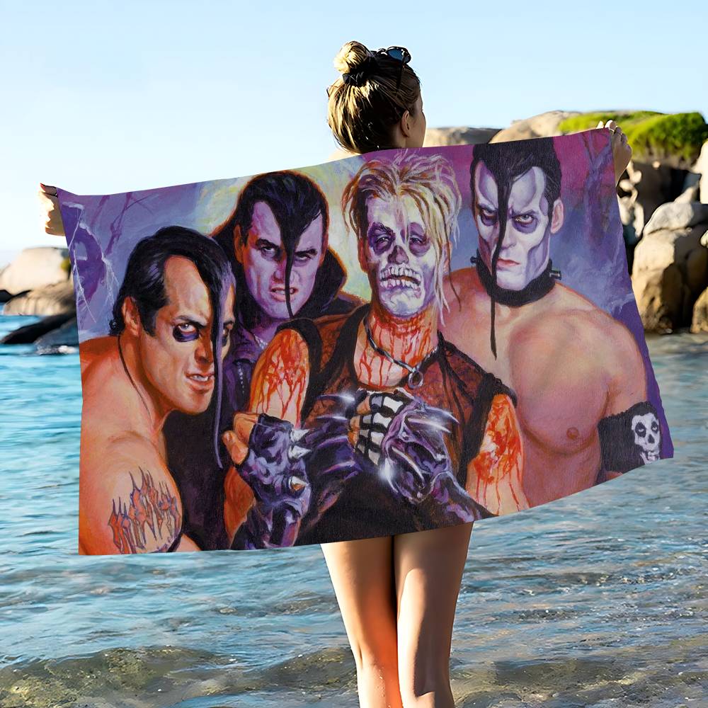 Punk Band M-Misfits Bath Towel Microfiber Soft Water Absorbing Breathable For Girl Kids Decorative Cartoon Beach Towel