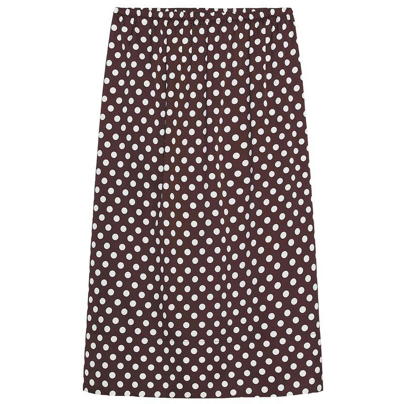 

Zaprha 2025 Autumn New Popular Beautiful High Waist A Word Loose Polka Dot Midi Skirt 8575082 Dark red L