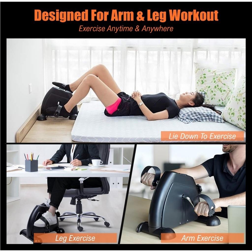 2 w 1 rower treningowy z pedałami, przenośny rower fitness, wielofunkcyjna bieżnia rowerowa z elektronicznym wyświetlaczem LCD