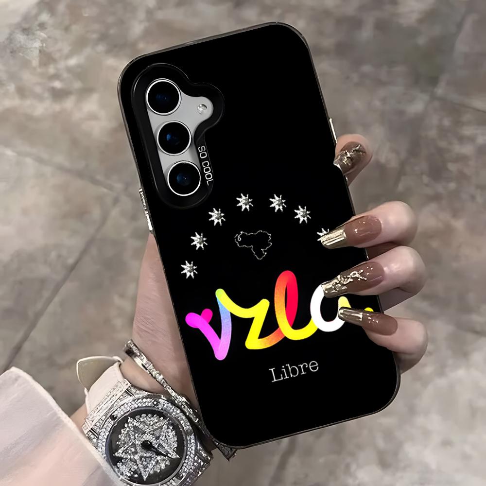 

Venezuela Aesthetic Art Phone Case For Samsung S25 Ultra S23 S22 S21 S20 Ultra Plus S24 Fe A54 A55 Color Silver Cover Samsung S21 Plus